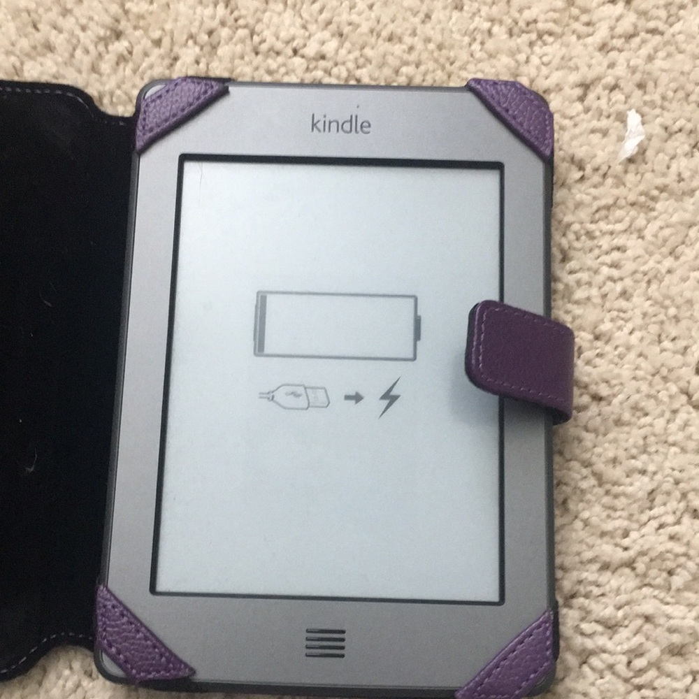 E-reader with Purple Protective Cover